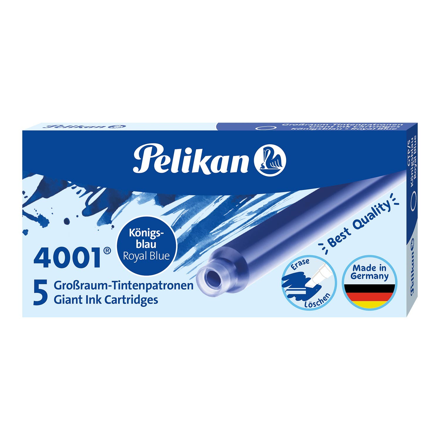 Pelikan 4001 Mavi Uzun Mürekkep Kartuşu