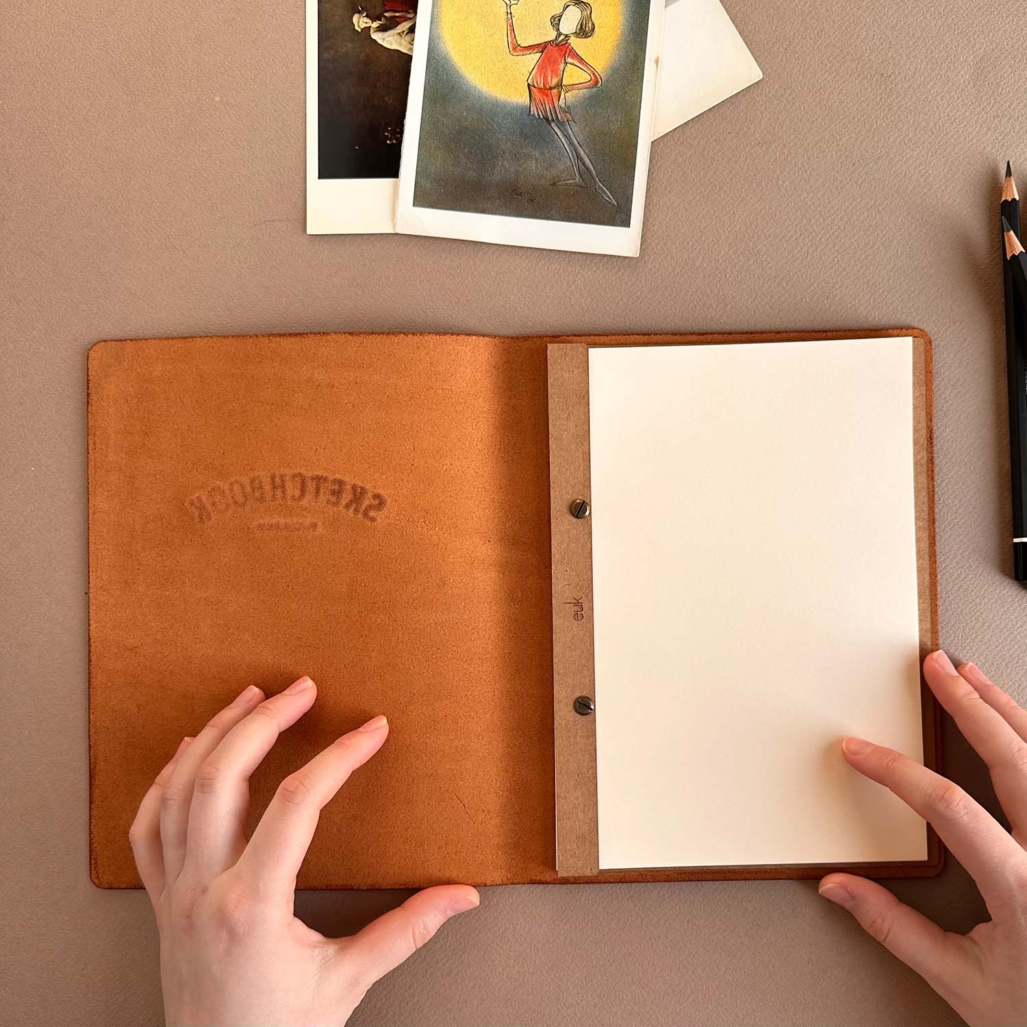 Euk Design A5 Deri Sketchbook - Camel