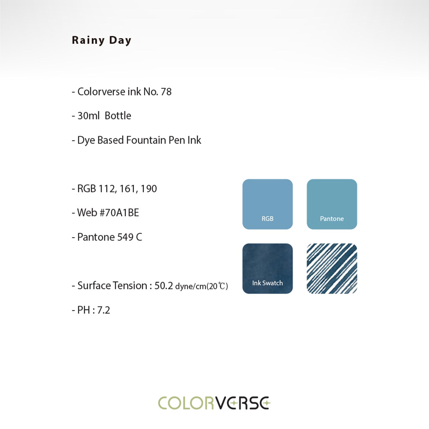 Colorverse No. 78 Rainy Day Glistening Şişe Mürekkep - 30 ml
