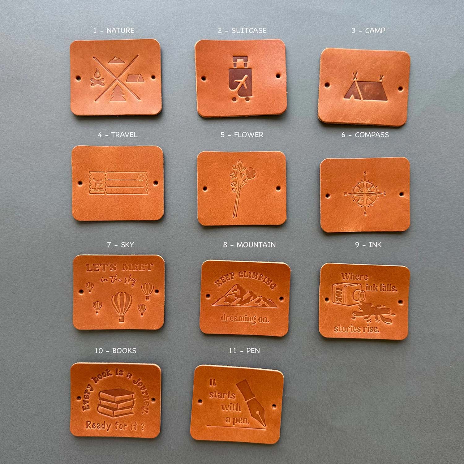 Euk Design Traveler's Notebook için Deri Etiket - Camel