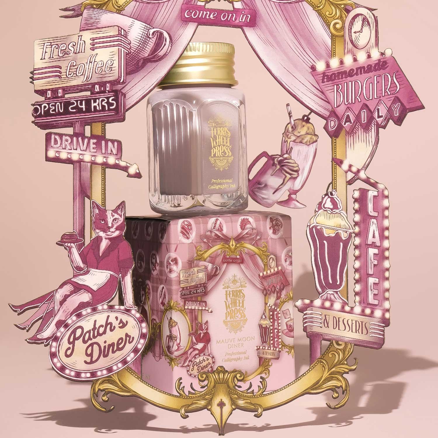 Ferris Wheel Press Mauve Moon Diner Şişe Mürekkep - 28 ml