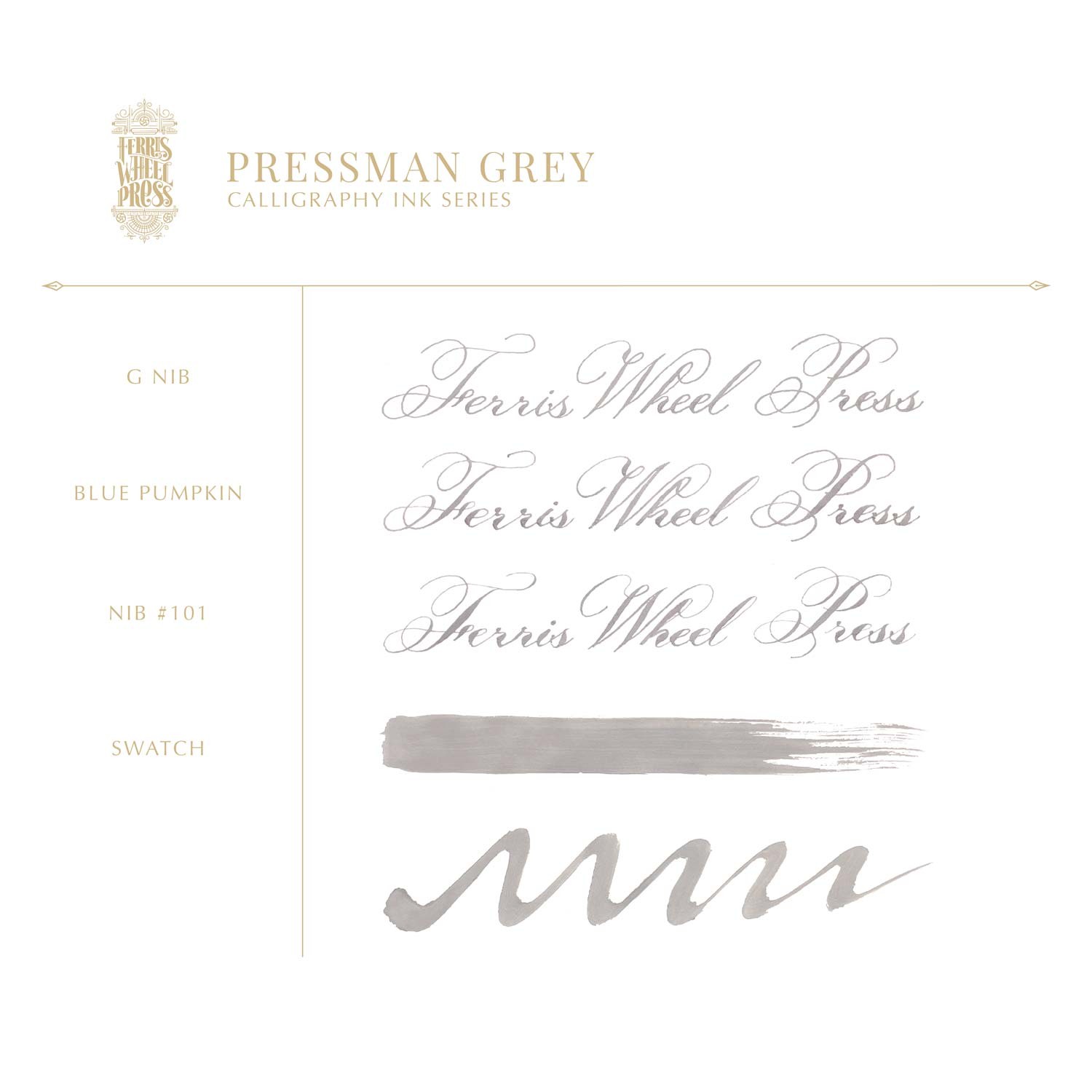 Ferris Wheel Press Pressman Grey Şişe Mürekkep - 28 ml