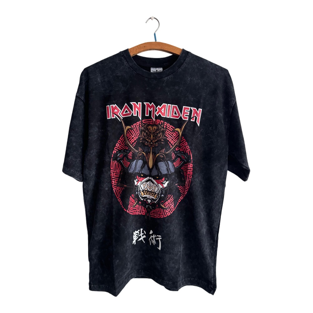 Iron Maiden - Senjutsu yıkamalı oversize tişört