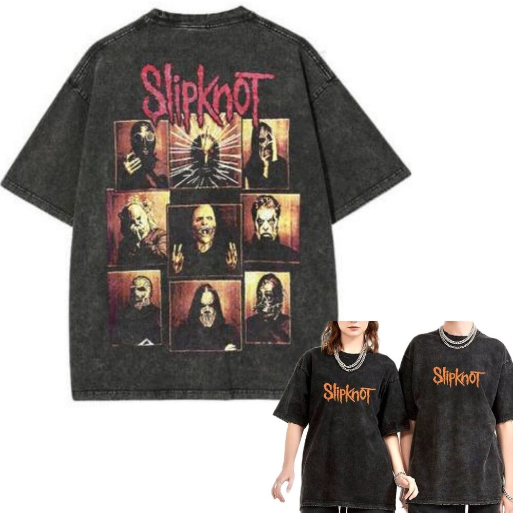 Slipknot - Band yıkamalı oversize tişört