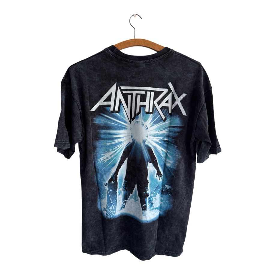Anthrax - Skater yıkamalı oversize tişört