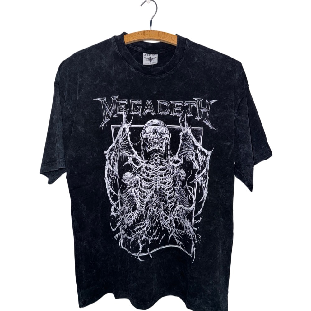 Megadeth - Crush The World yıkamalı oversize tişört