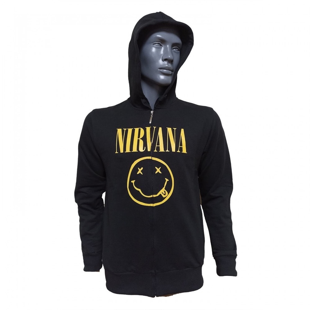 Nirvana - Smiley fermuarlı sweatshirt