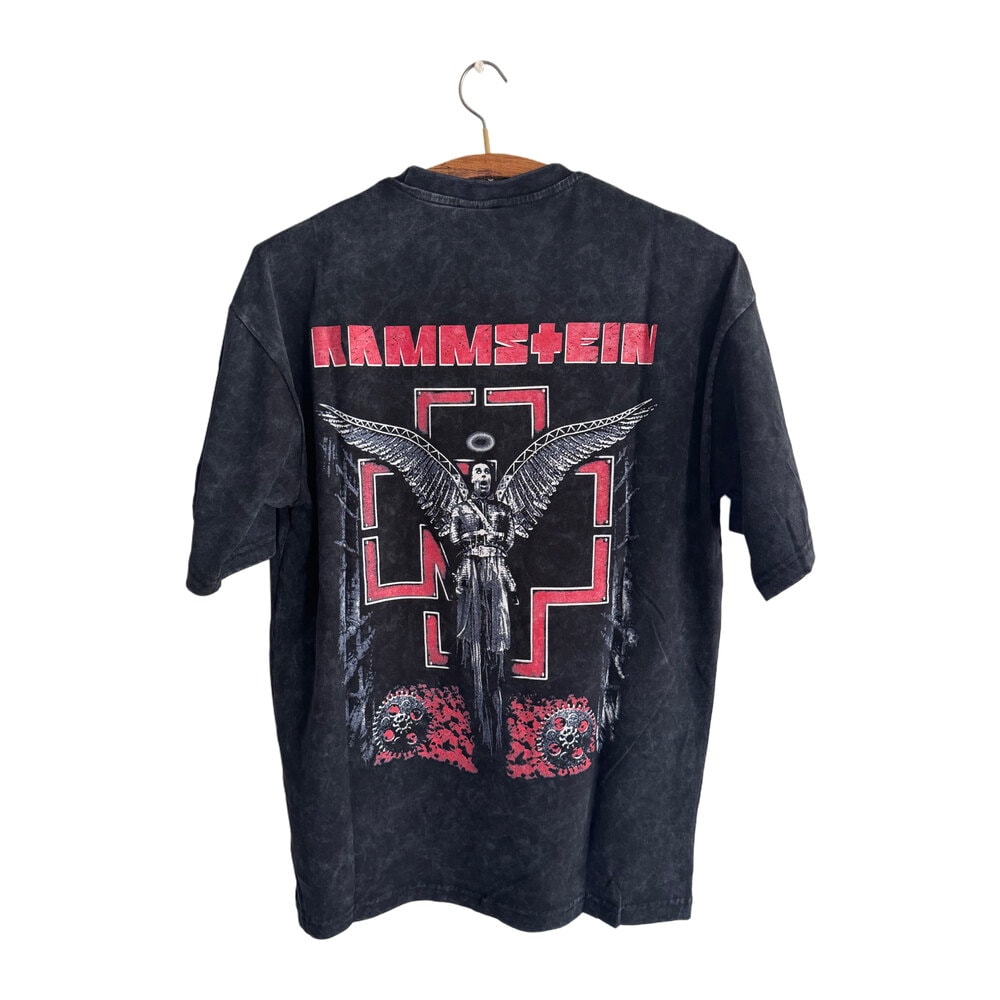 Rammstein - Angel yıkamalı oversize tişört