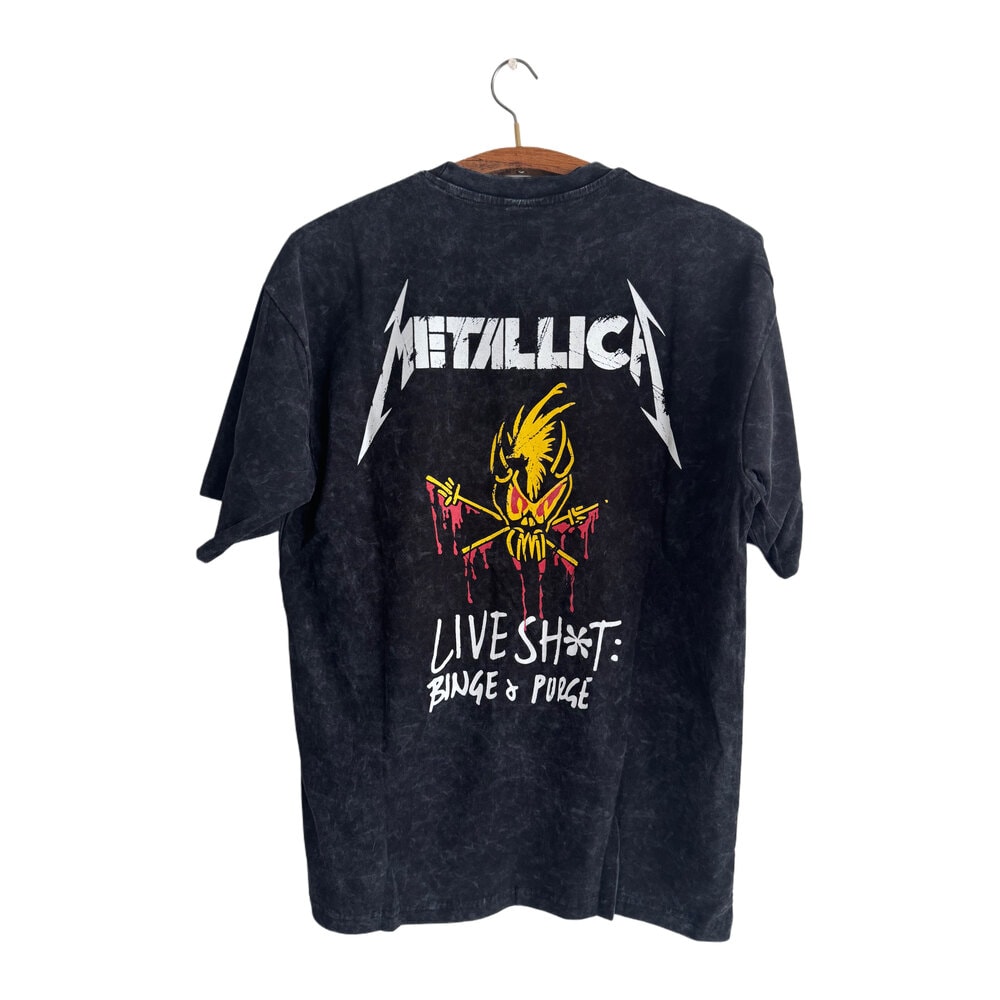 Metallica - Live Sh*t yıkamalı oversize tişört