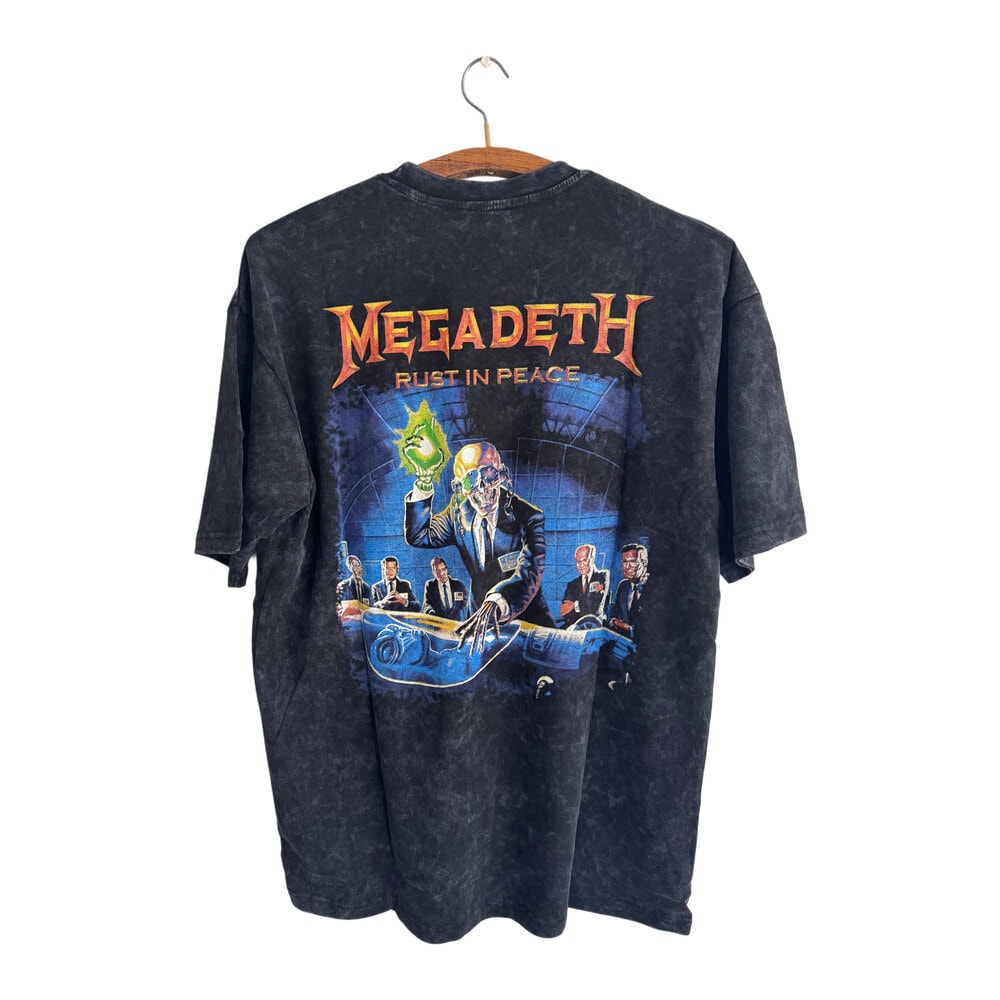 Megadeth - Rust In Peace yıkamalı oversize tişört