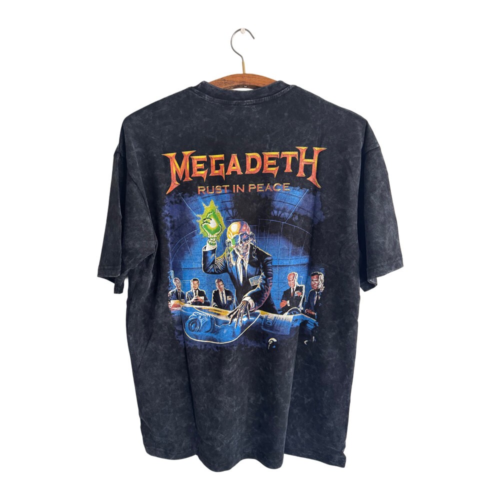 Megadeth - Rust In Peace yıkamalı oversize tişört