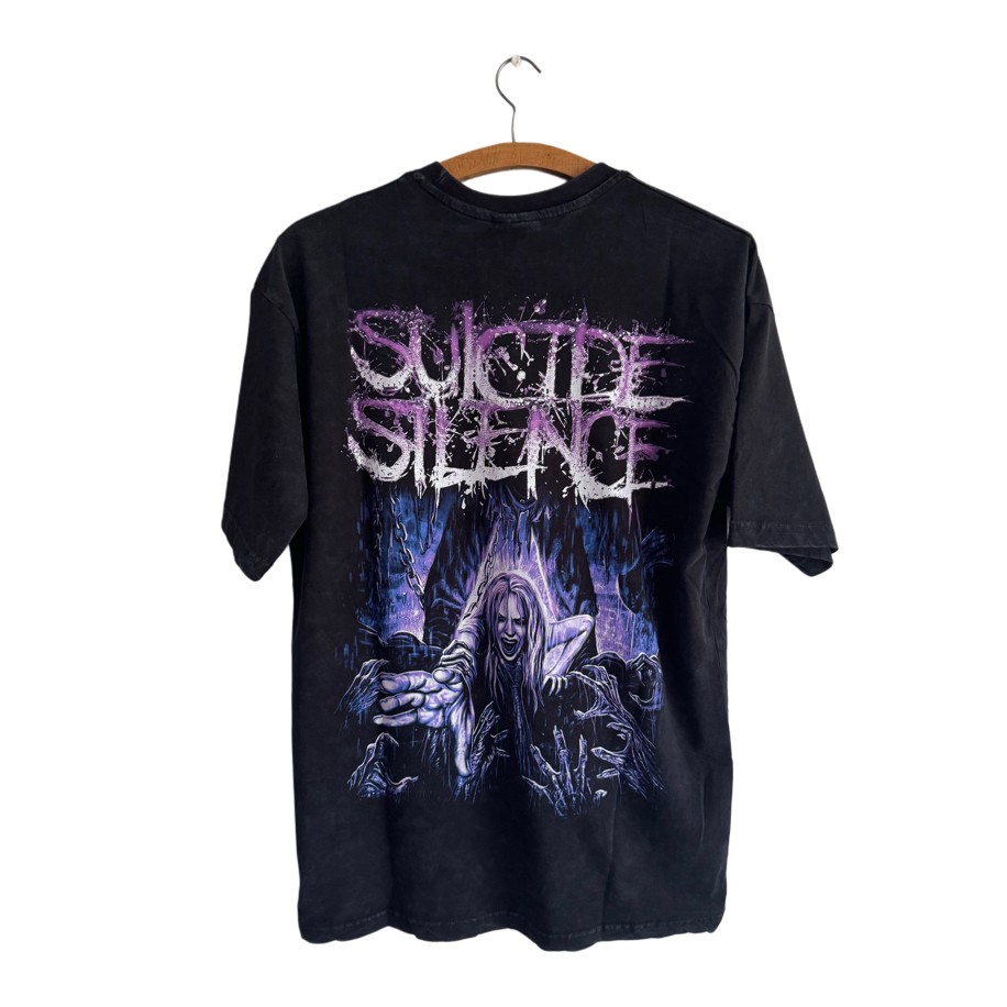 Suicide Silence - Man And Woman yıkamalı oversize tişört