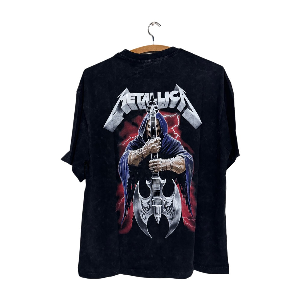 Metallica - Axe yıkamalı oversize tişört