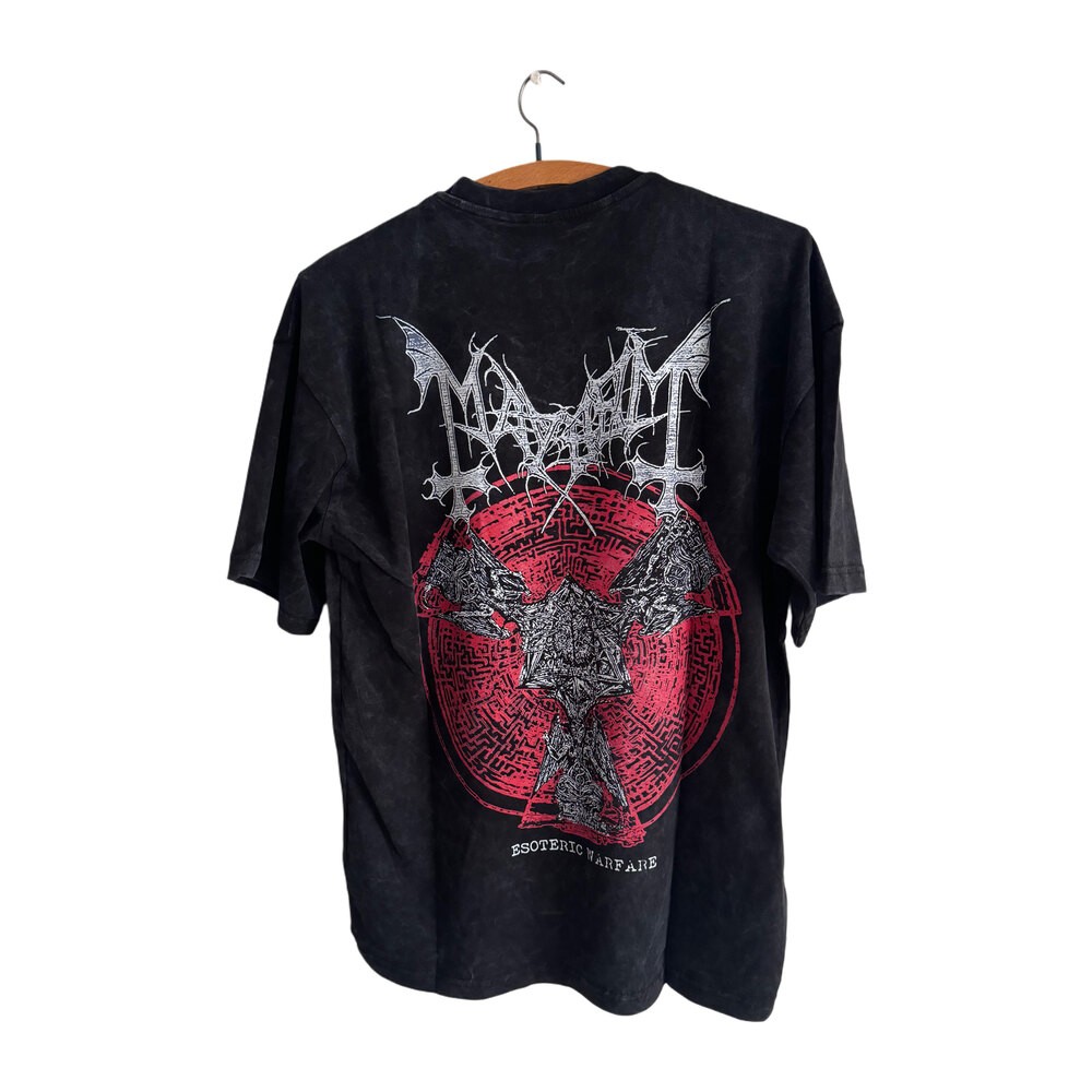 Mayhem - Esoteric Warfare yıkamalı oversize tişört