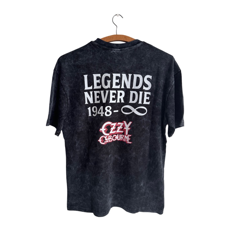 Ozzy Osbourne - Legends Never Die yıkamalı oversize tişört