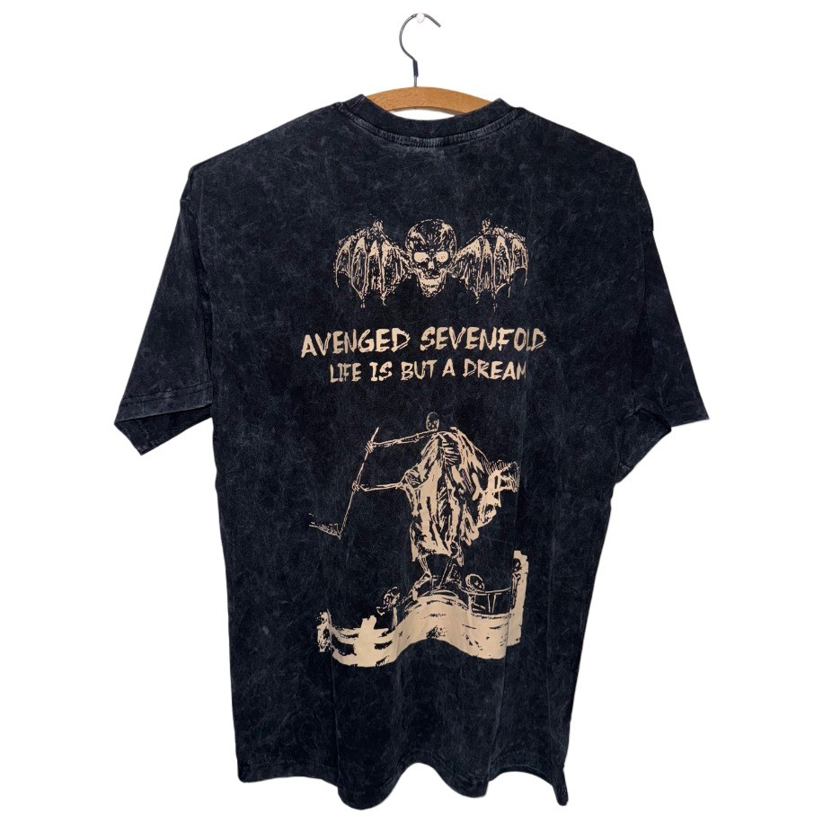 Avenged Sevenfold - Life Is But A Dream yıkamalı oversize tişört