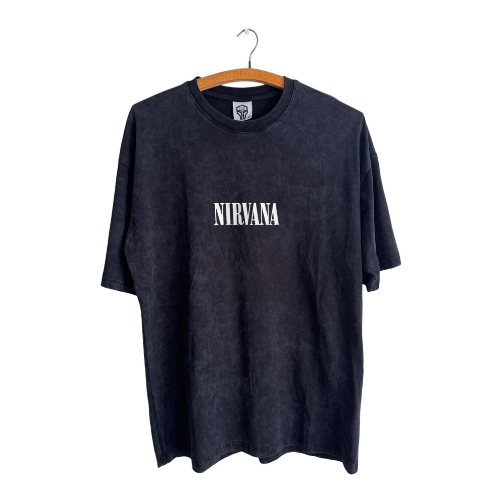 Nirvana - Angel Cobain yıkamalı oversize tişört