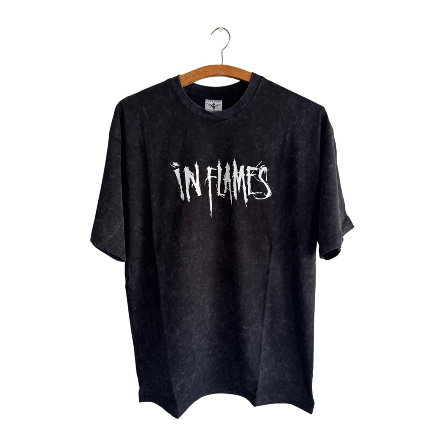 In Flames - 2024 Tour yıkamalı oversize tişört