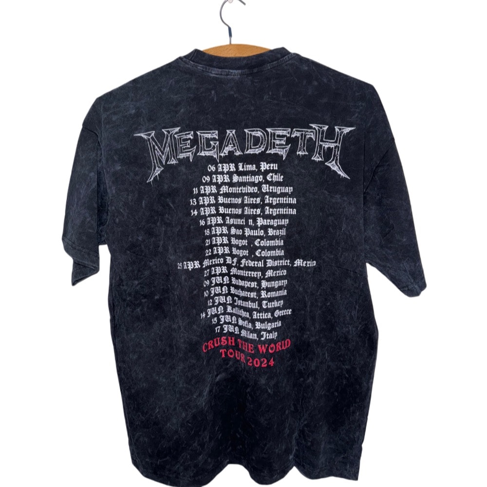 Megadeth - Crush The World yıkamalı oversize tişört
