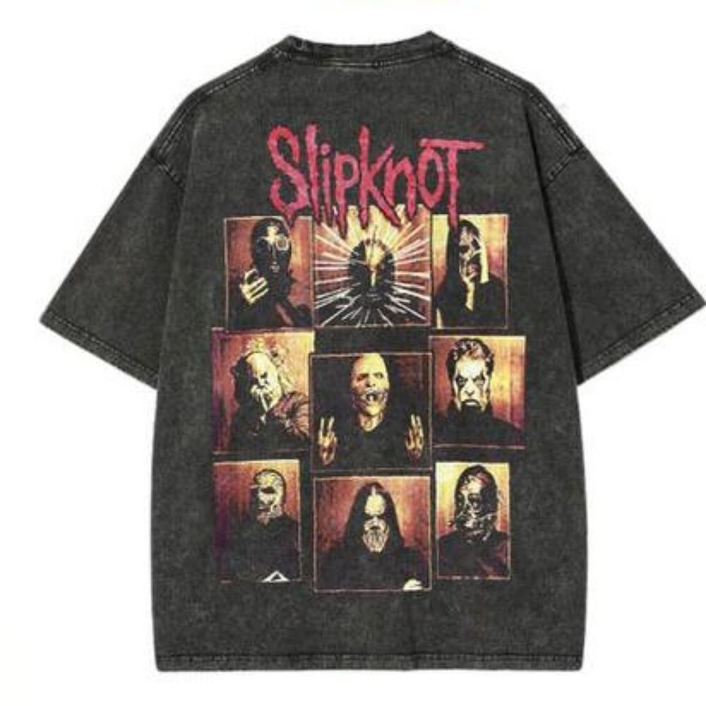 Slipknot - Band yıkamalı oversize tişört