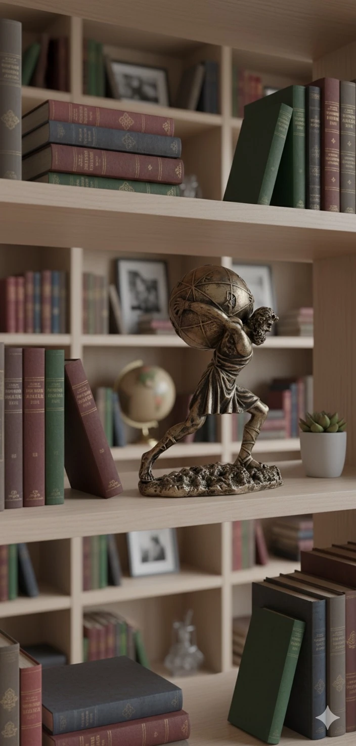 El Yapımı Mitoloji Serisi Atlas Biblo (Ev & Ofis Dekorasyonu)