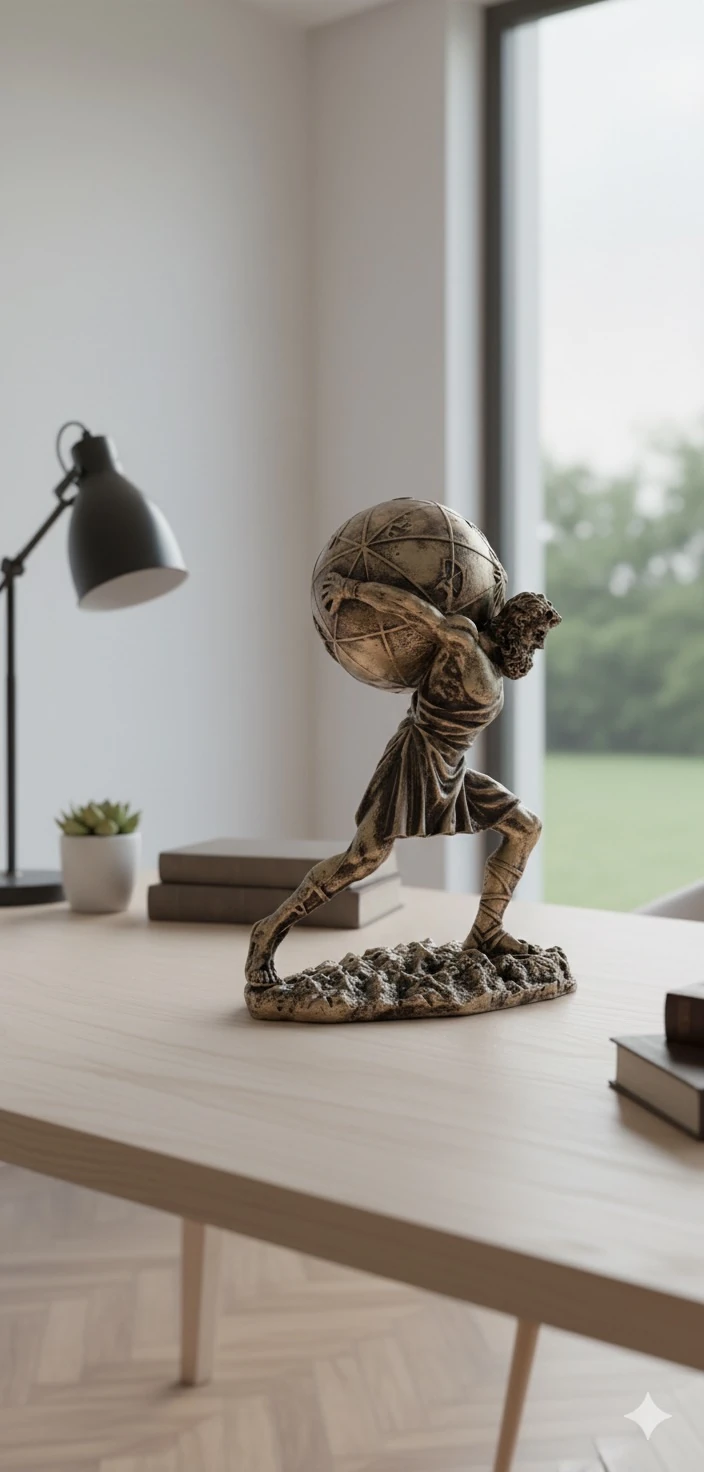 El Yapımı Mitoloji Serisi Atlas Biblo (Ev & Ofis Dekorasyonu)