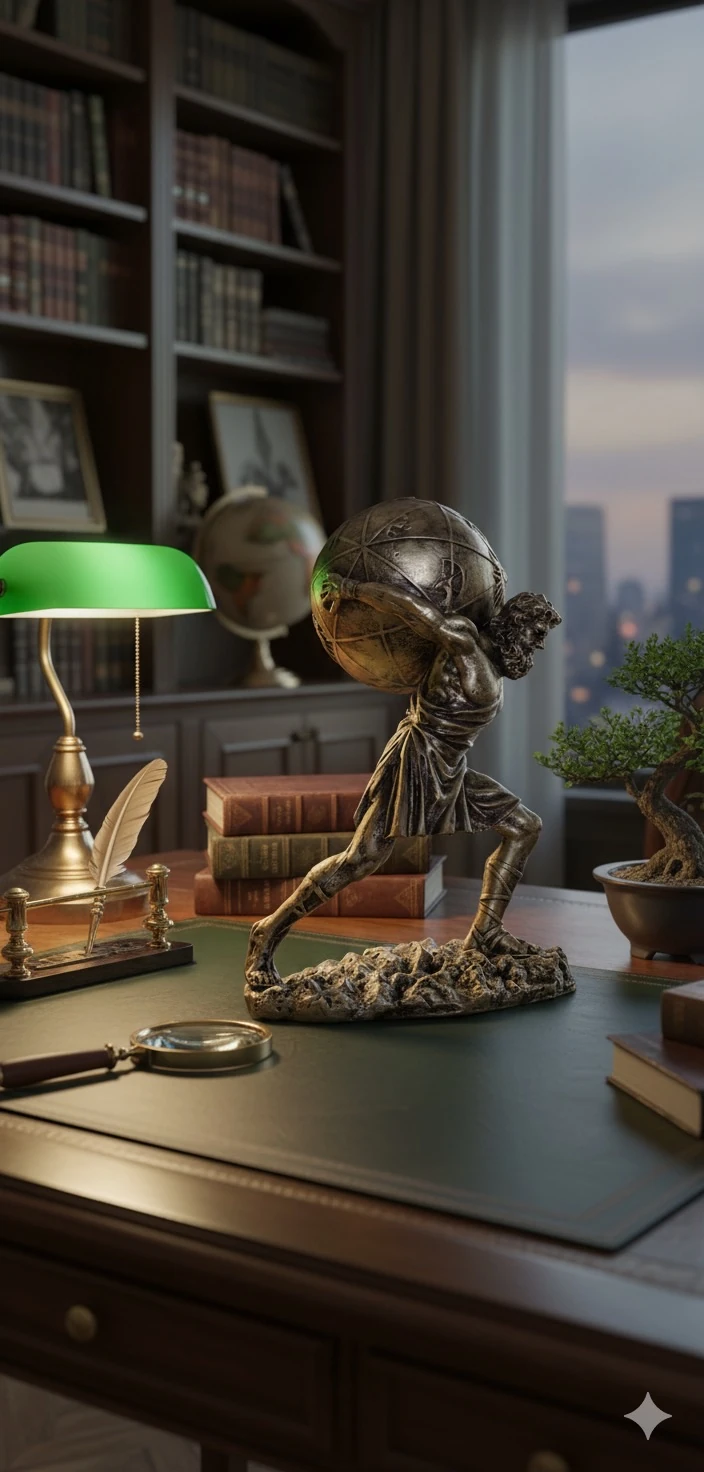 El Yapımı Mitoloji Serisi Atlas Biblo (Ev & Ofis Dekorasyonu)