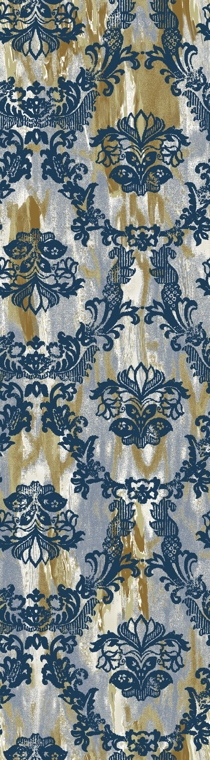 Mavi Damask Desen