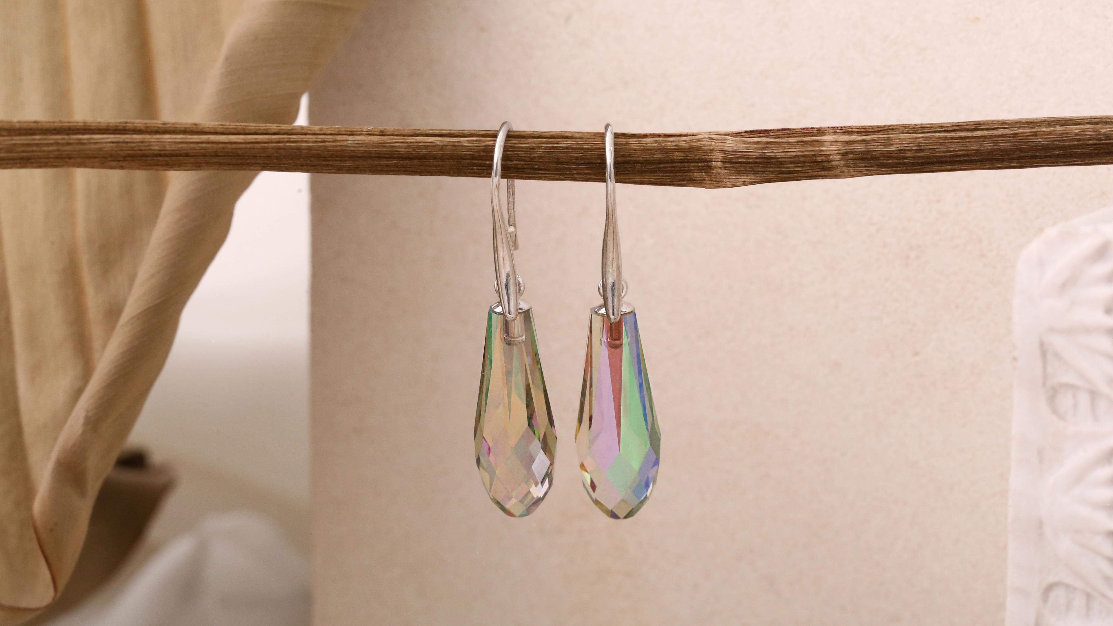 Swarovski Kristal Taş Rainbow Drop Küpe