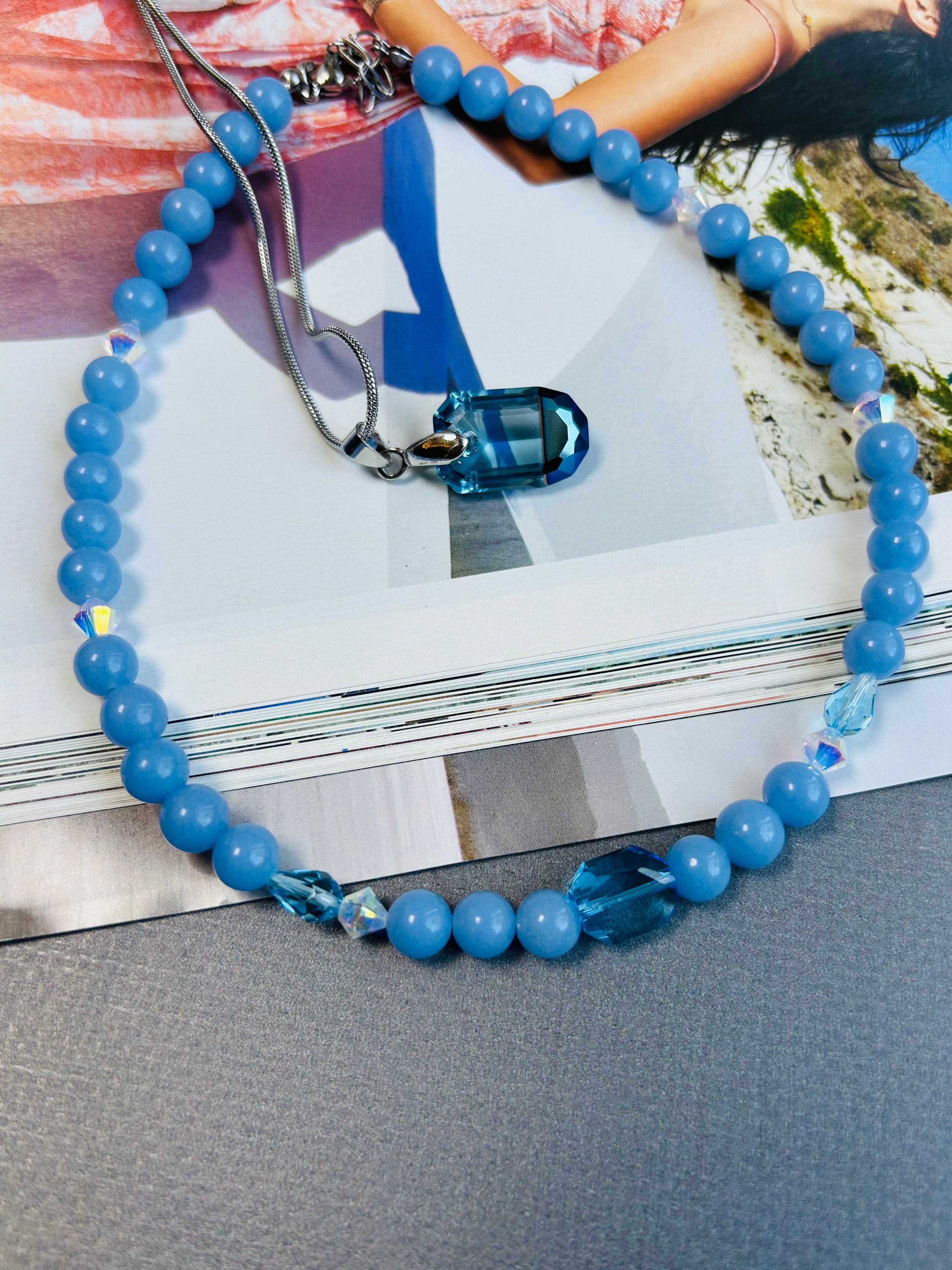 Bluemint Swarovski Kristal Taş Zincir Kolye