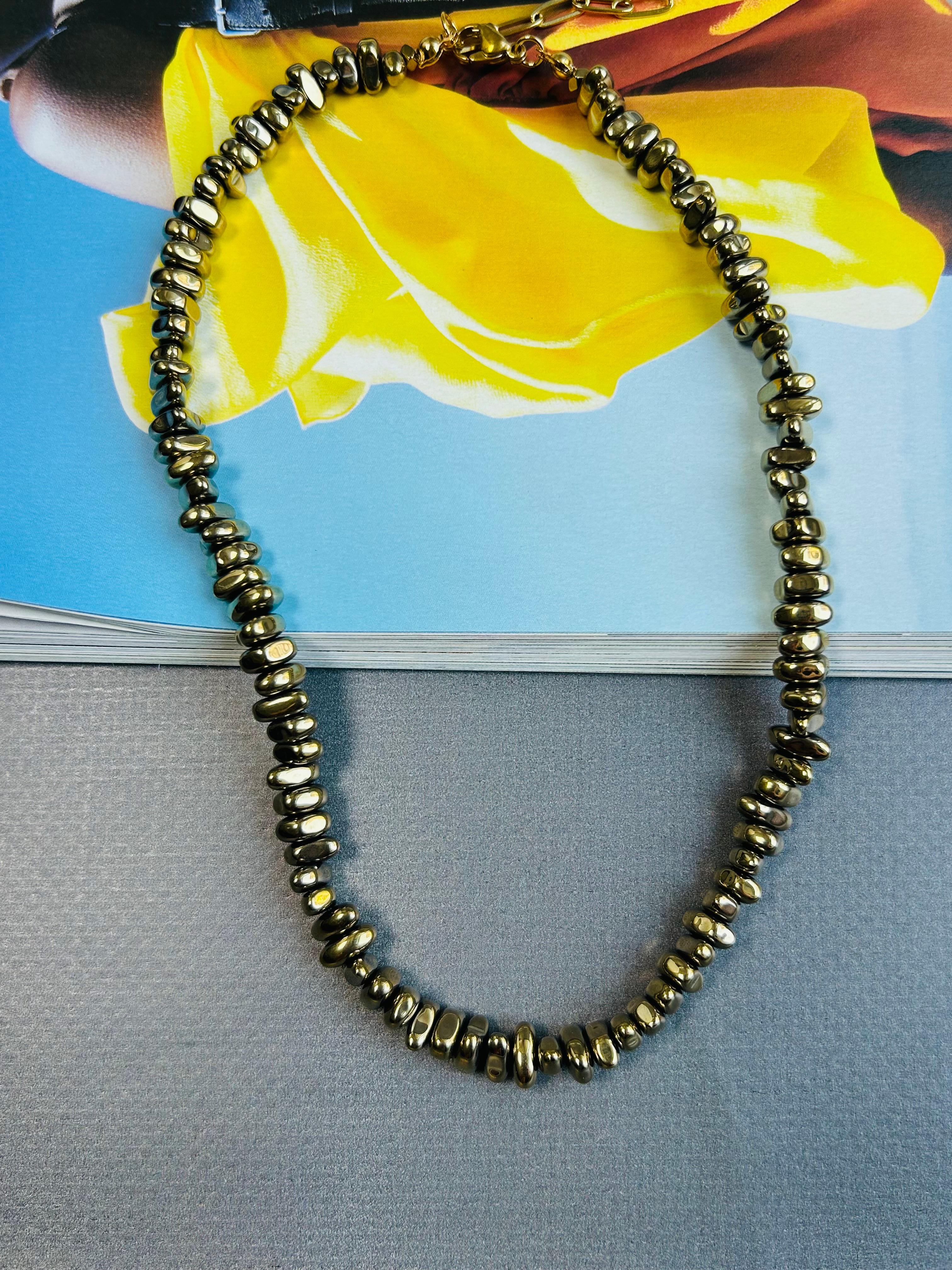 Gold Hematit Kolye