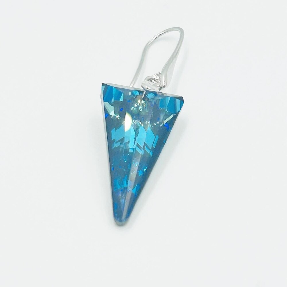 Bermuda Blue Spike Swarovski Kristal Taş Küpe Çift