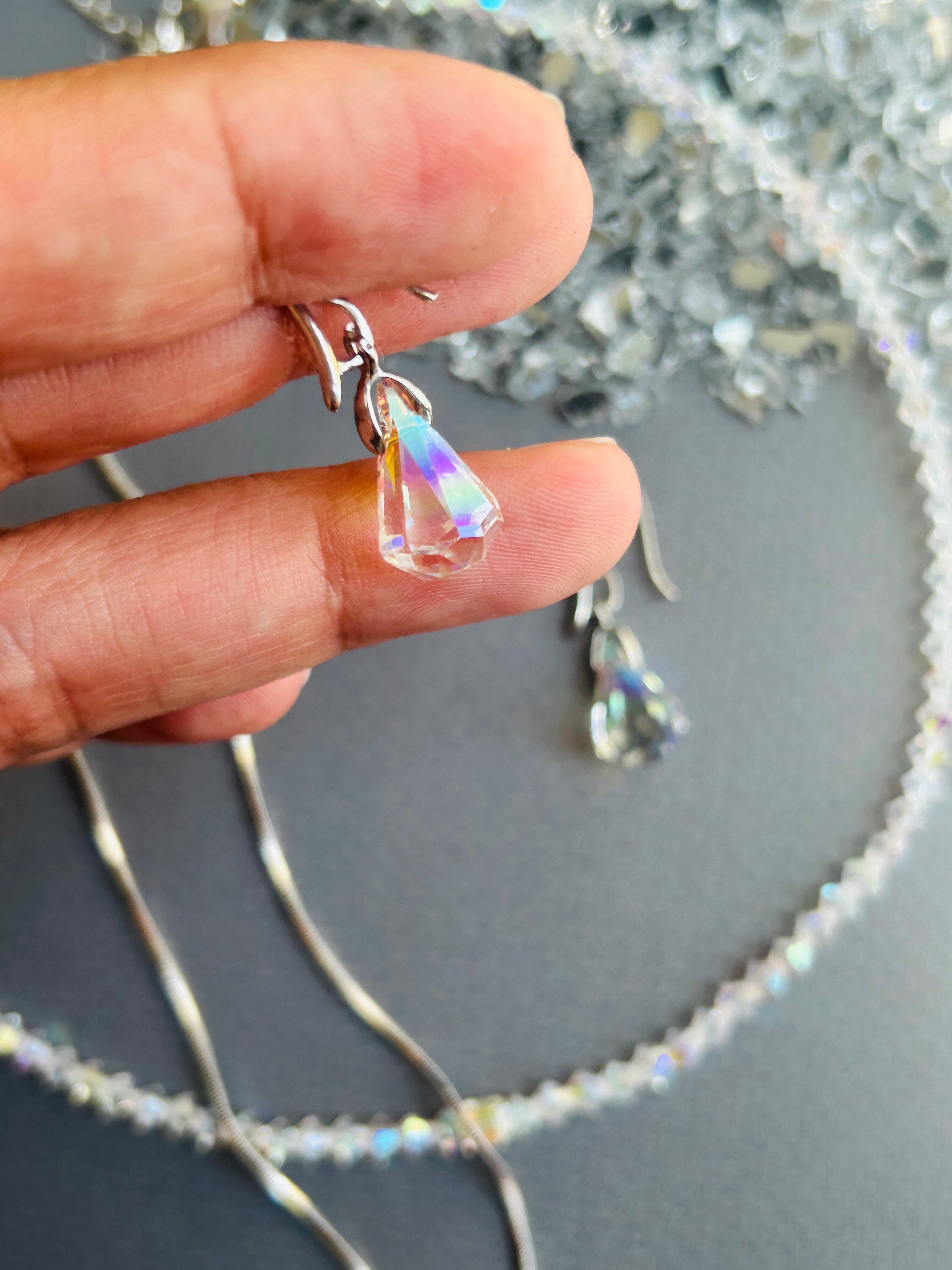 Mini Konik Rainbow Küpe Çift
