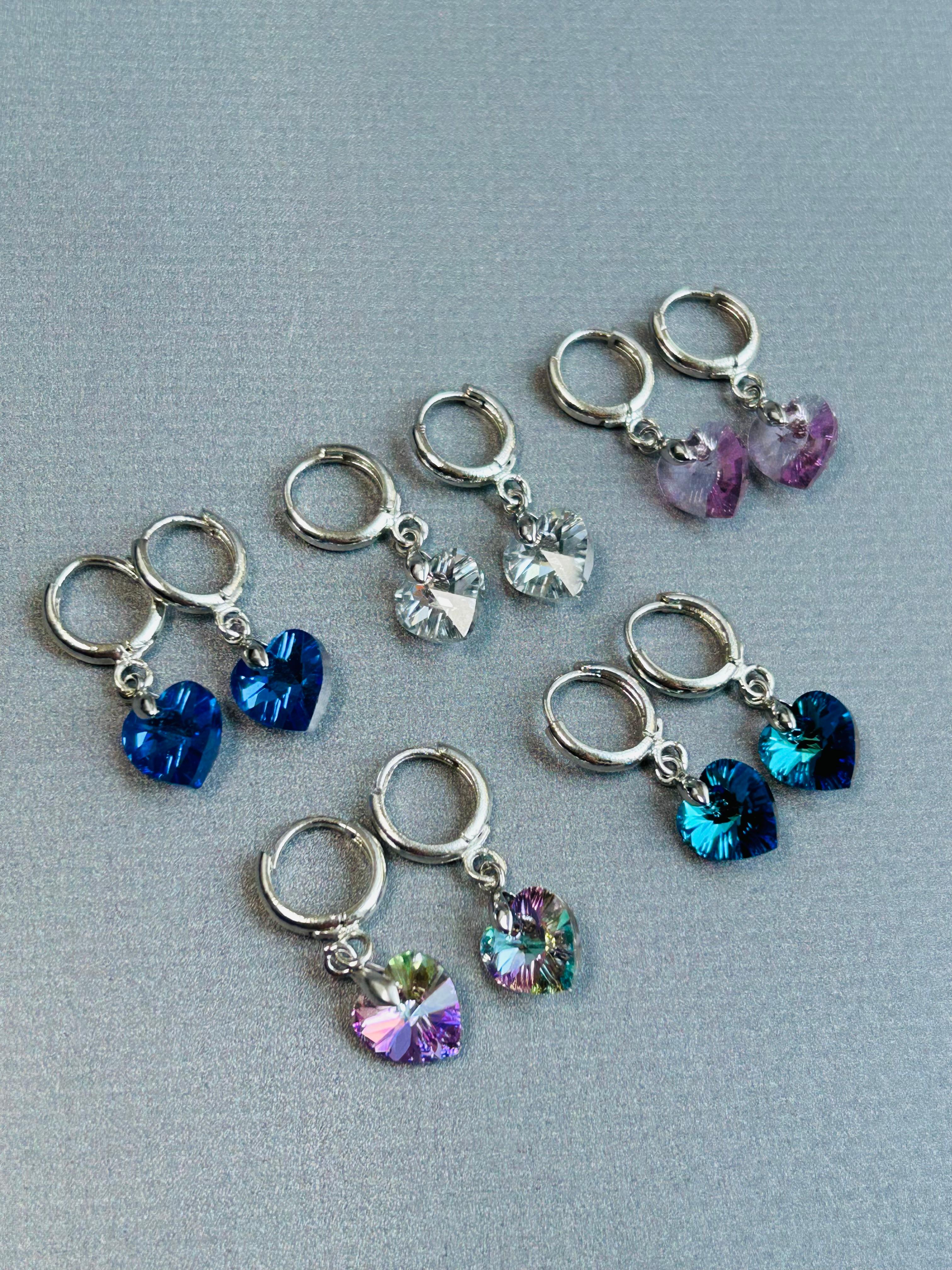 Swarovski Kristal Taş Mini Gümüş Küpe Çift