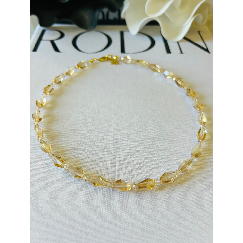 8 mm Swarovski Kristal Gold Boncuk Kolye