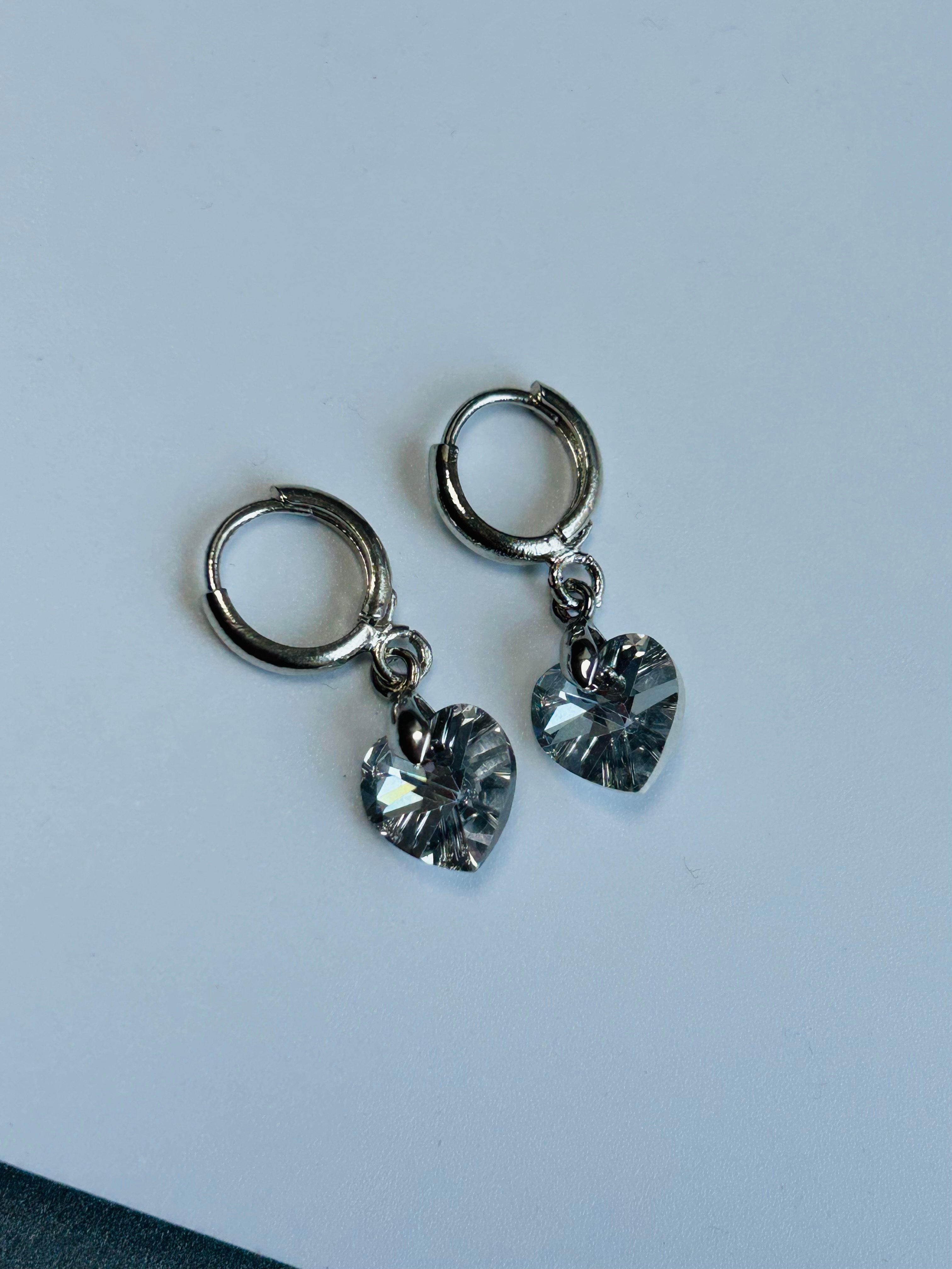 Swarovski Kristal Taş Mini Gümüş Küpe Çift