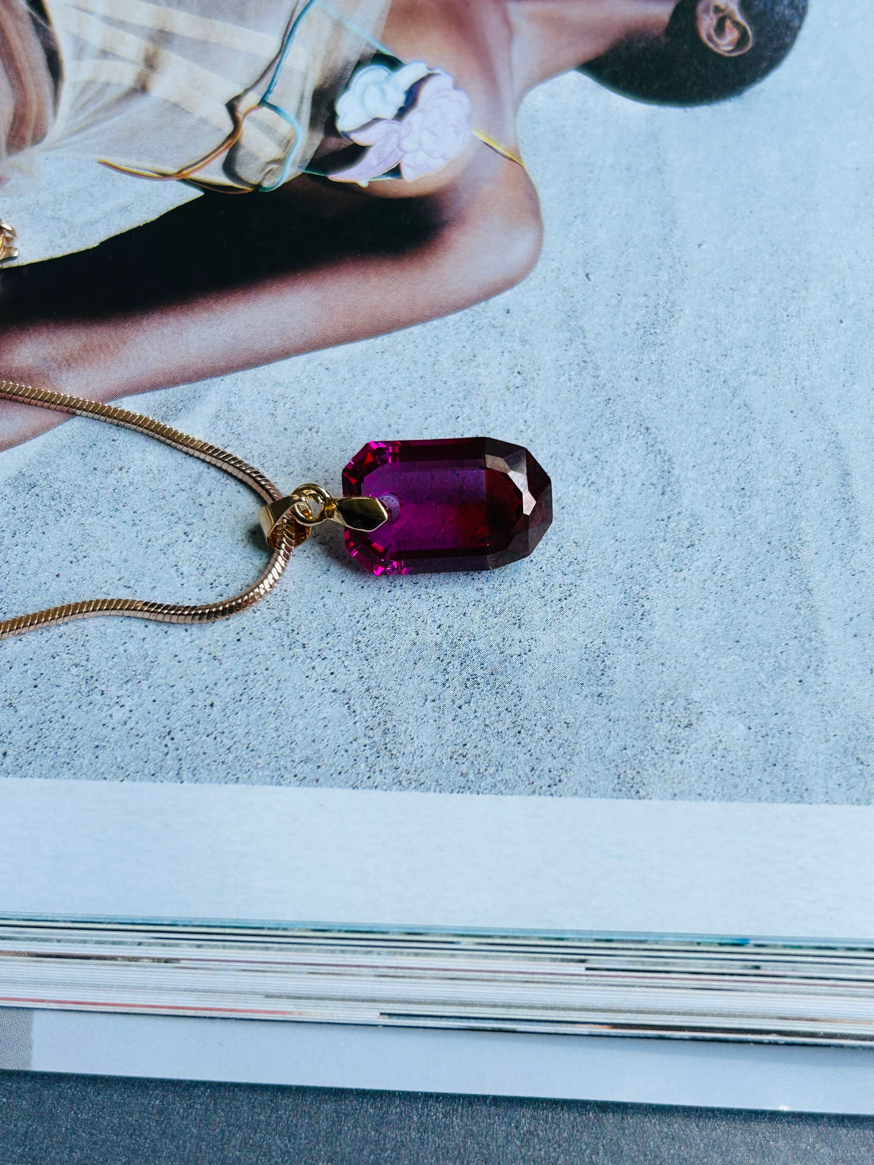 Purple Swarovski Kristal Taş Zincir Kolye