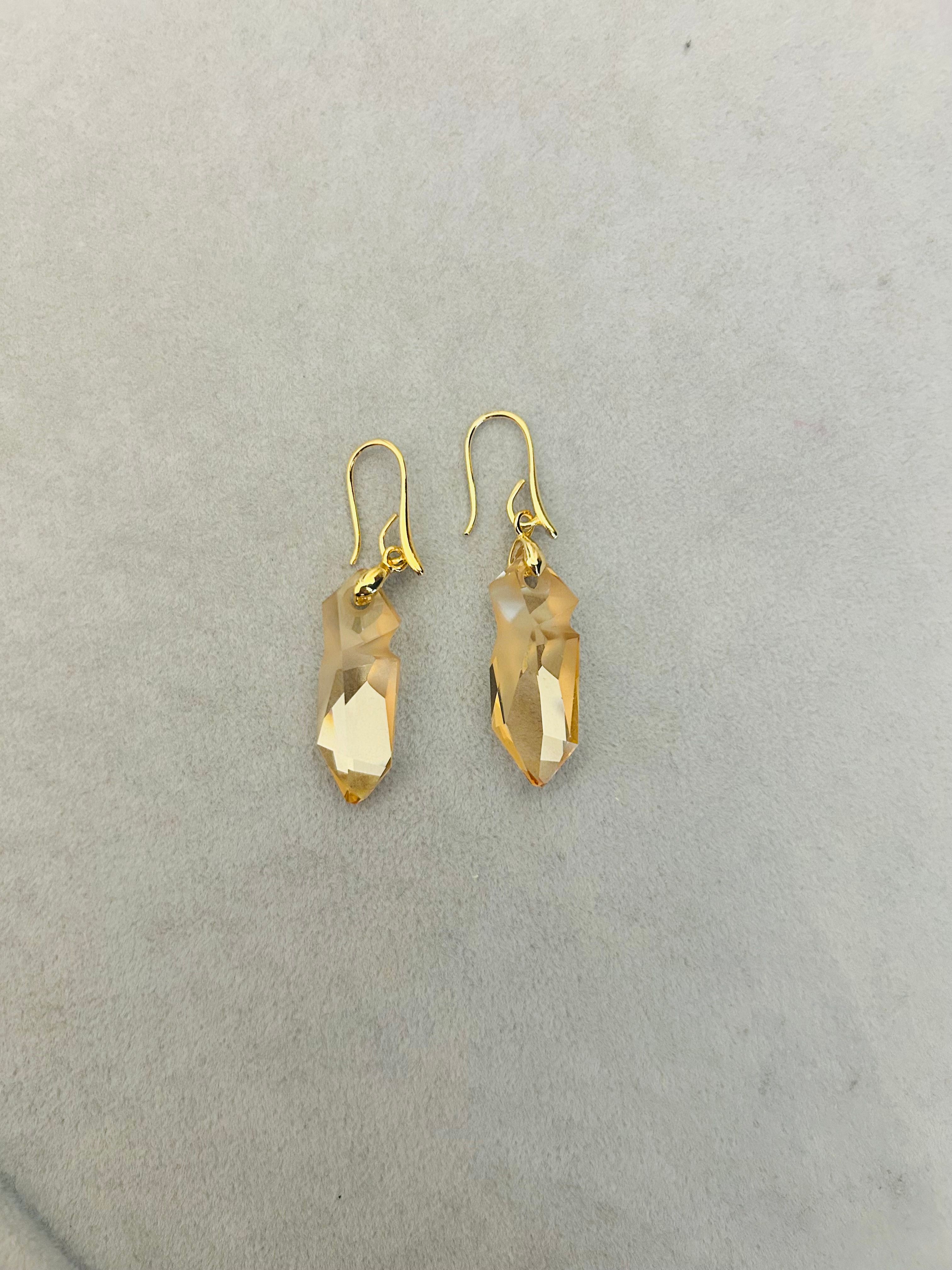 Swarovski Kristal Taş Jean Paul Gaultier Gold Küpe