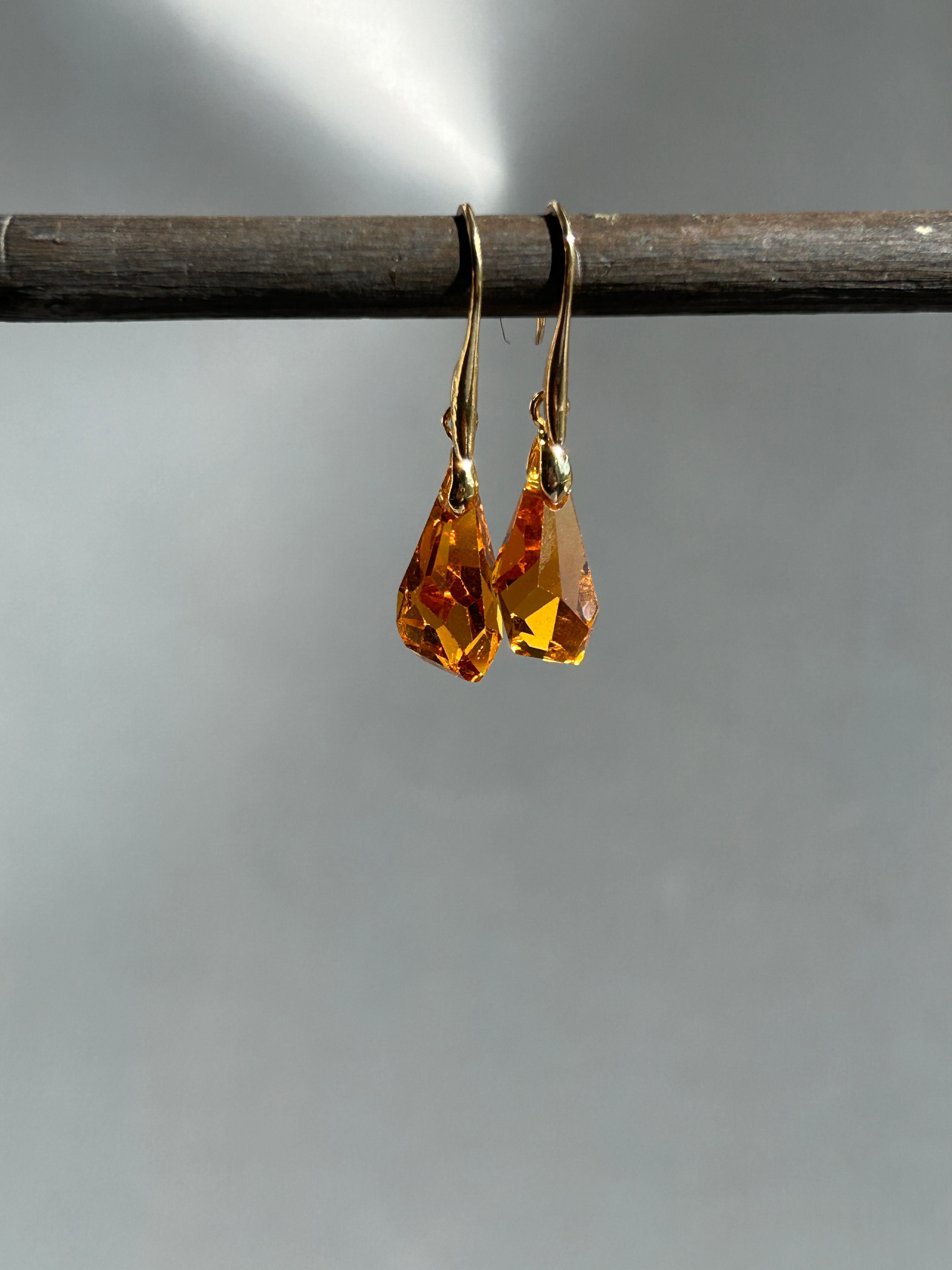 Orange Drop Swarovski Kristal Taş Küpe 