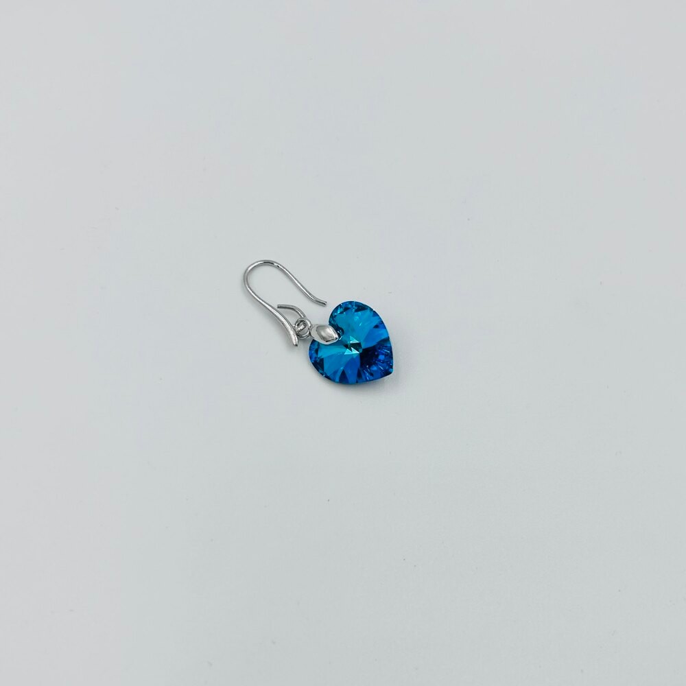 Orta Boy Bermuda Blue Swarovski Kristal Taş Küpe