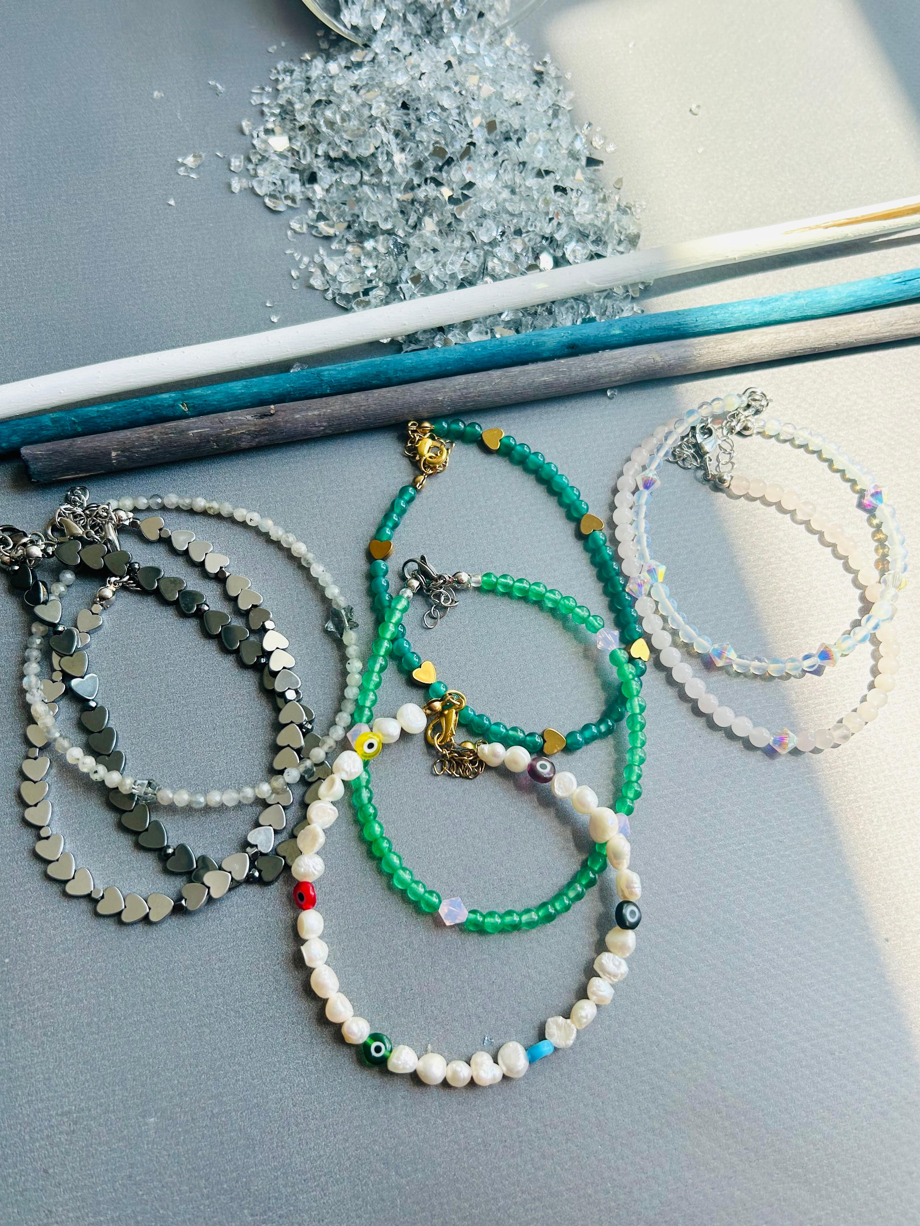 Ceyt - Swarovski Kristal Boncuk Yeşil Halhal
