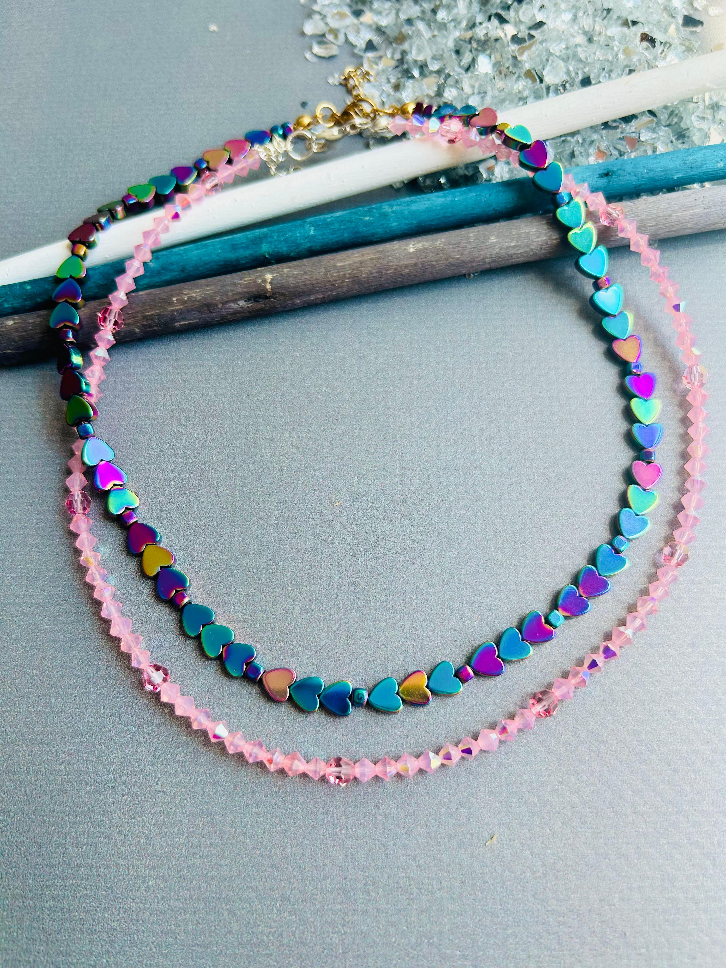 Rainbow Kalp Hematit Kolye