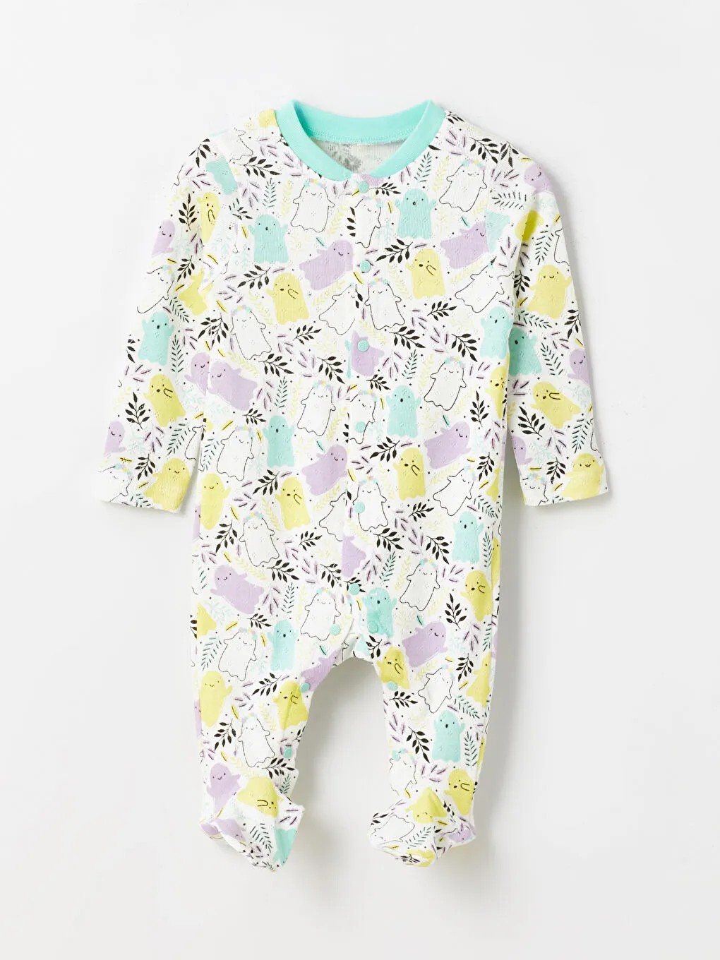 Luggi Baby Yeşil Bisiklet Yaka Desenli Bebek Tulum