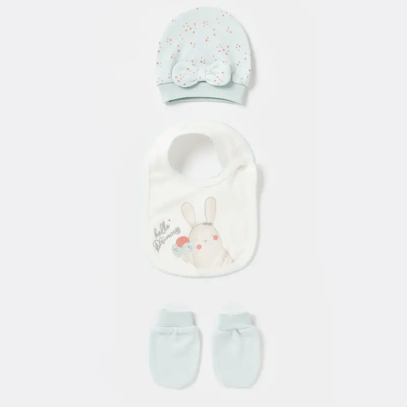 BİBABY ORGANİC HASTANE ÇIKIŞI 5'Lİ PRETTY EARS BUNNY MİNT-EKRU