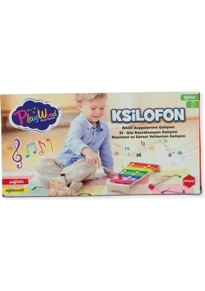 Kutuda Ahşap 8 Farklı Notalı  Ksilofon