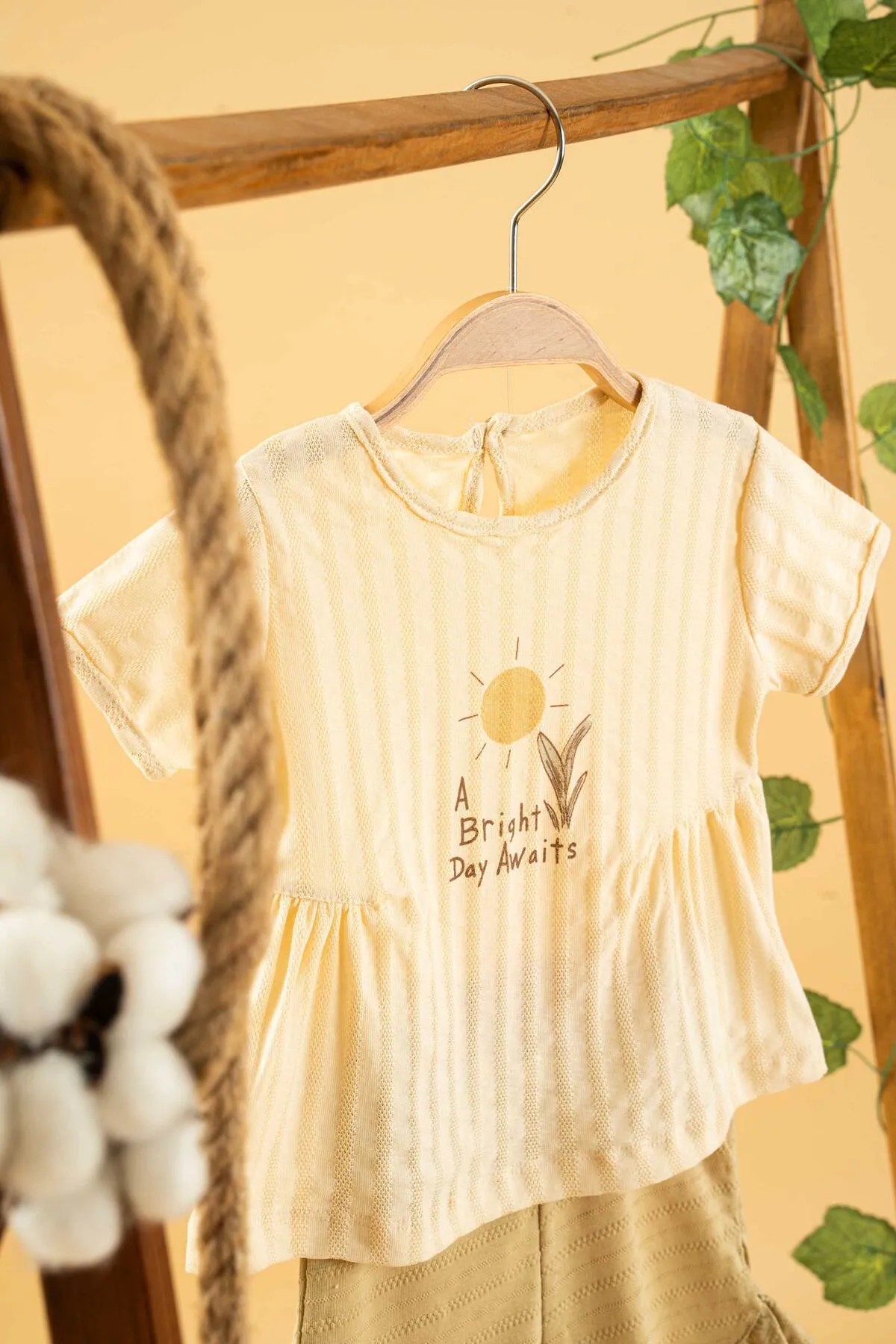 JOVİEL Natural Pamuklu Şortlu Rahat 2'li Takım Trend Moda Alt Üst Takım