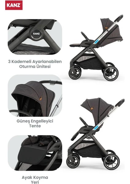  Kanz Easygo Bebek Arabası Siyah