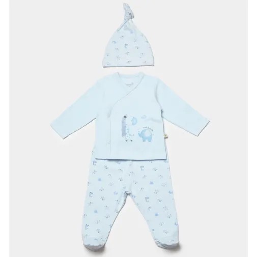 Bibaby Unisex Organik 3Lü Takım Sweet Friends Mavi