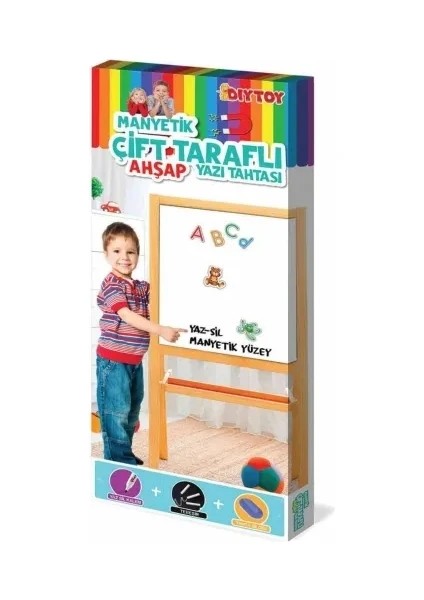  Diytoy Manyetik Çift Taraflı Ahşap Yazı Tahtası 