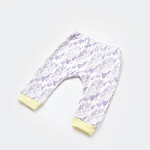 Bibaby Kız Organik Pijama Takımı Love You Baby Yellow Lavander
